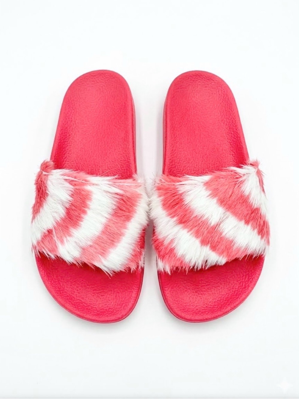 Valentino Garavani Runway Feather Slides Sandals Slippers in Pink and White